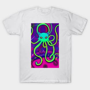 Psychedelic cat octopus T-Shirt